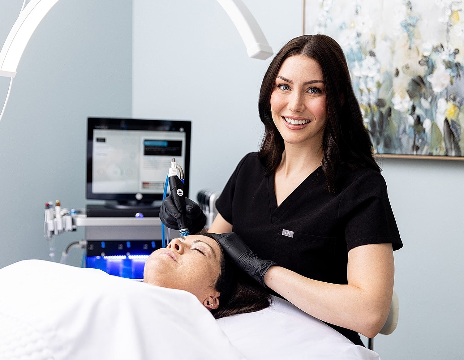 Skincare treatment in a professional clinic setting.