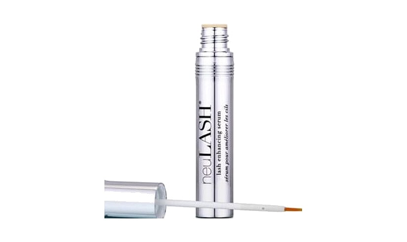 Lash enhancing serum in silver tube applicator.
