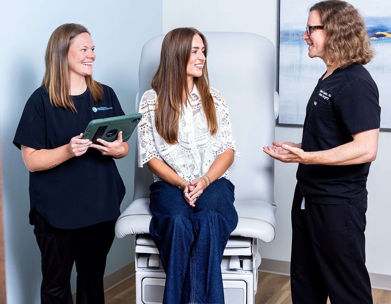 Medical consultation with healthcare professionals and patient